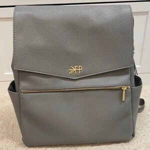 NWOT Freshly Picked Convertible Classic Diaper Bag Backpack Stone Gray